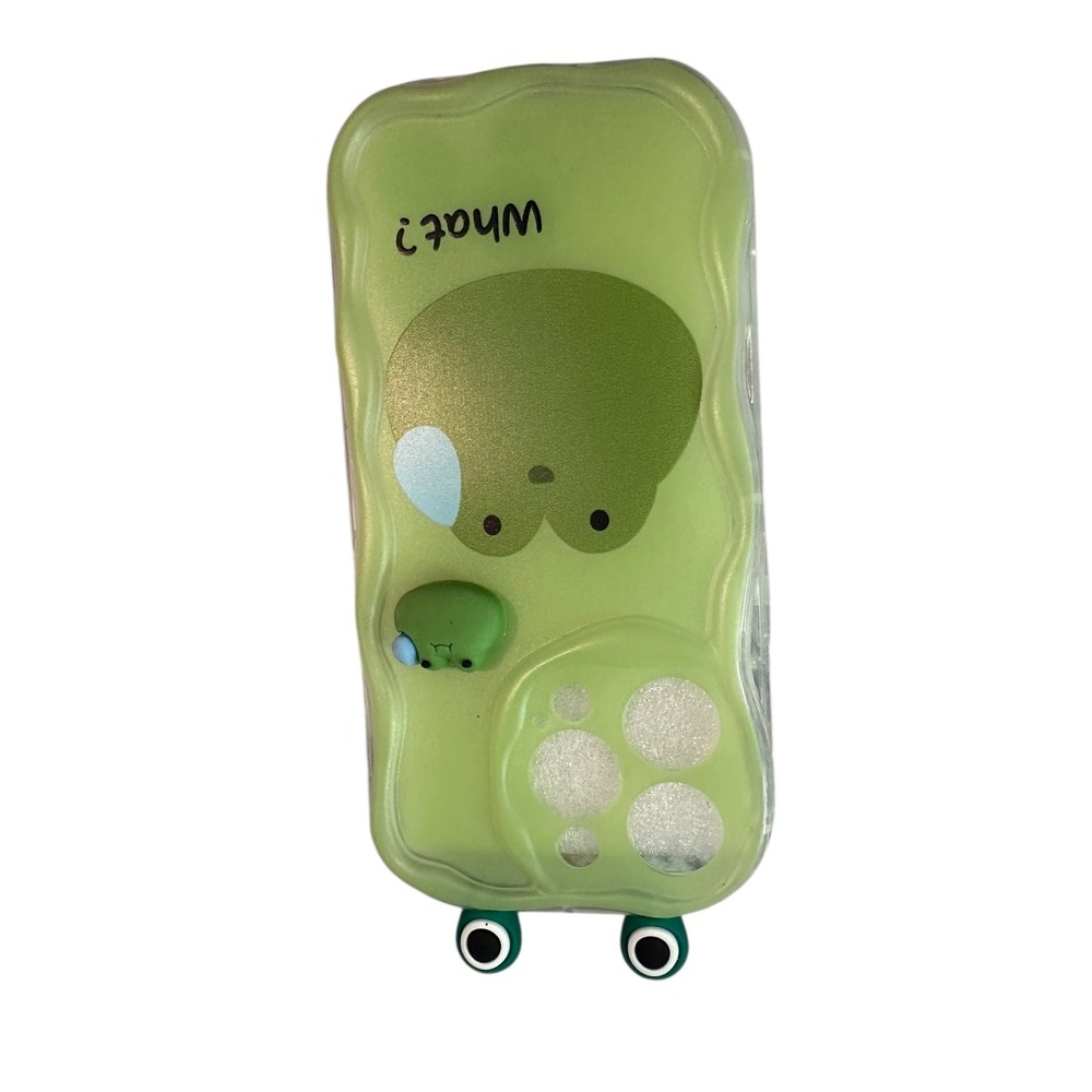 Cute Green Frog iPhone 15 Pro Cell Phone Case Cover‎ Novelty Fun